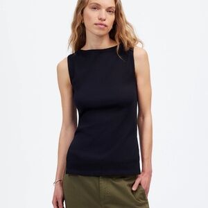 Madewell Sleeveless Boatneck Side Slit Tee